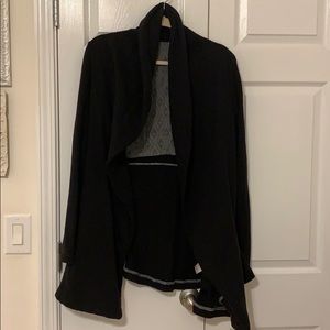 Free People Black Drape Peplum Sweater Large